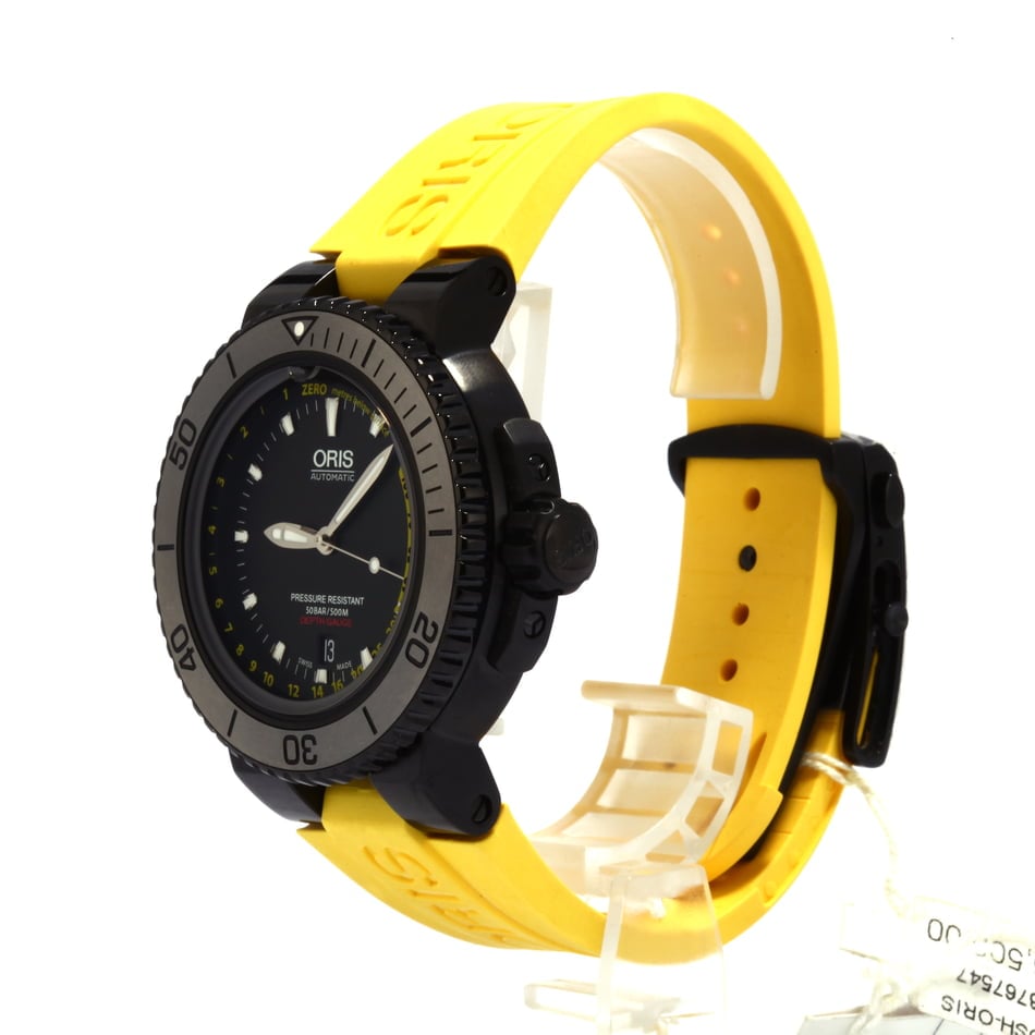 Oris Aquis Depth Gauge Yellow Rubber Strap