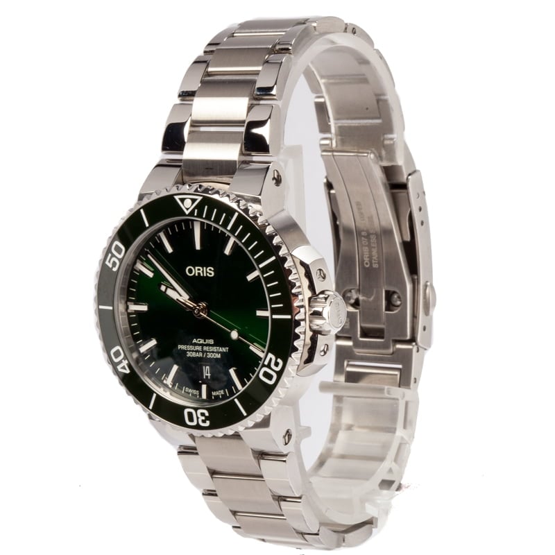 Mens Oris Aquis Date Green Dial