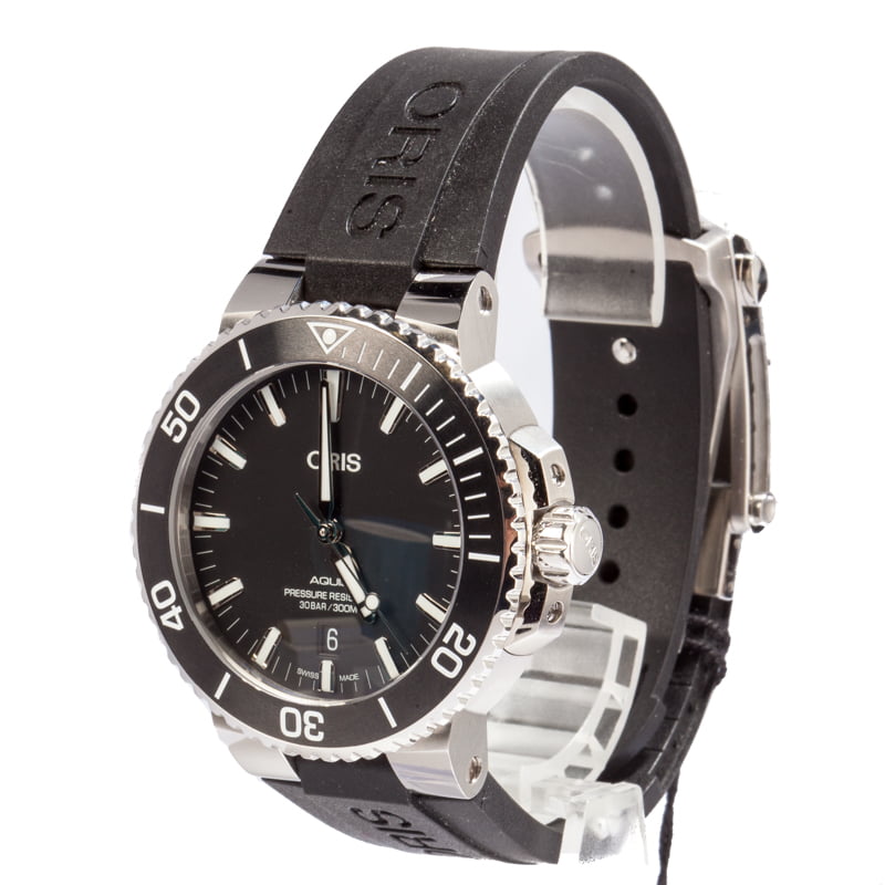 Oris Aquis Date Rubber Strap Black Dial