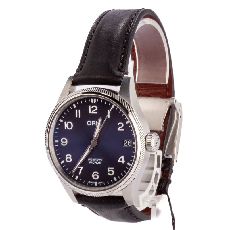 Oris Big Crown ProPilot Blue Dial & Black Leather Strap