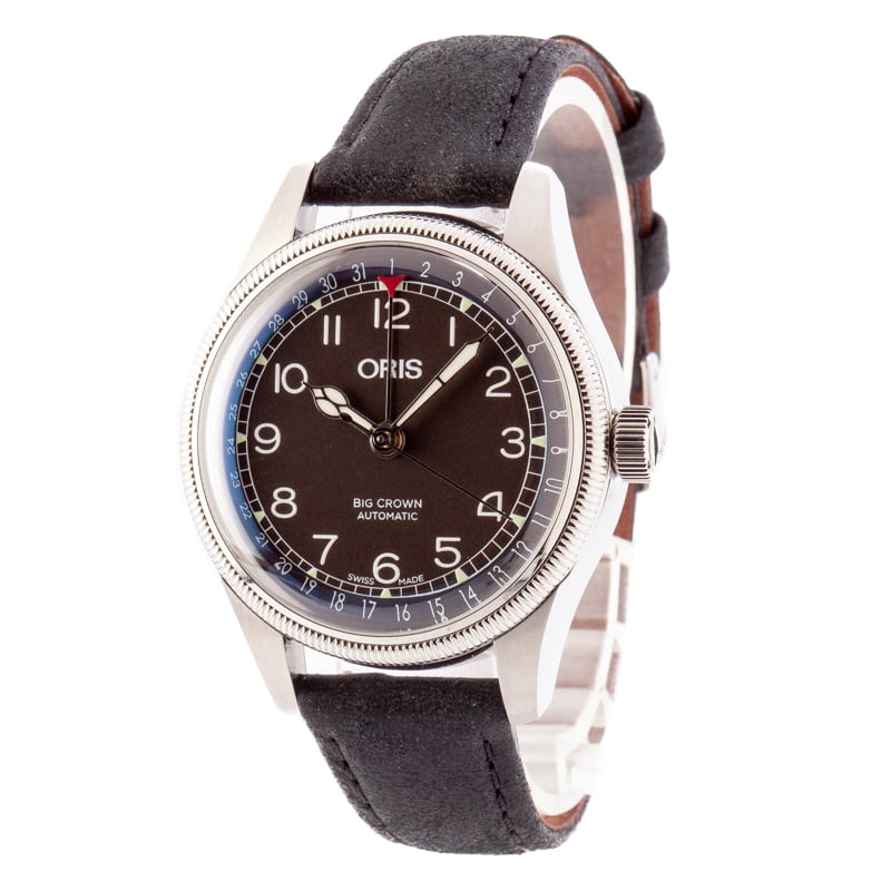 Ladies Oris Big Crown Pointer Date Black Arabic Dial
