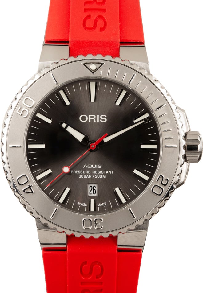 Oris aquis sales red strap