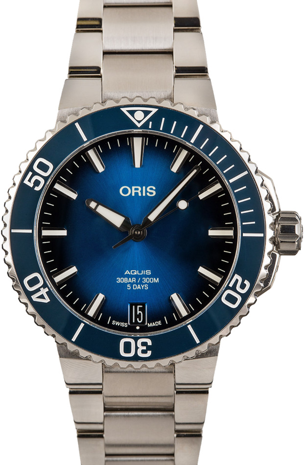 Oris Aquis Date Stainless Steel Blue