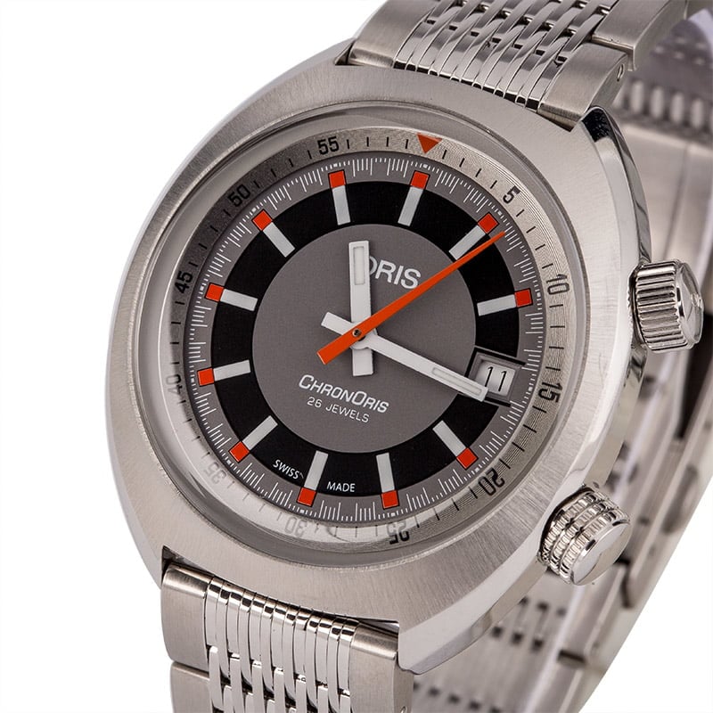 Factory Stickered Oris Chronoris Date Grey Dial 39MM