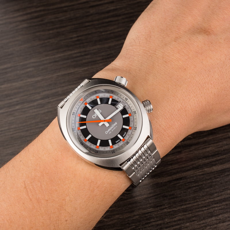 Factory Stickered Oris Chronoris Date Grey Dial 39MM
