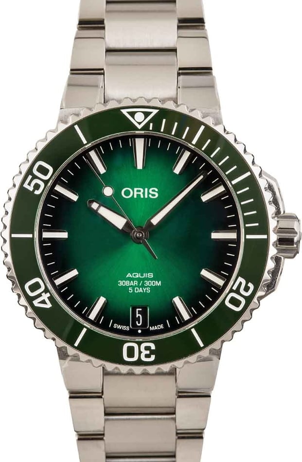 Oris Aquis Date Stainless Steel Green Dial