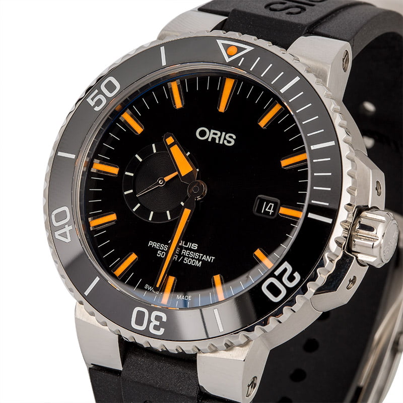 Oris Aquis Black and Orange Dial