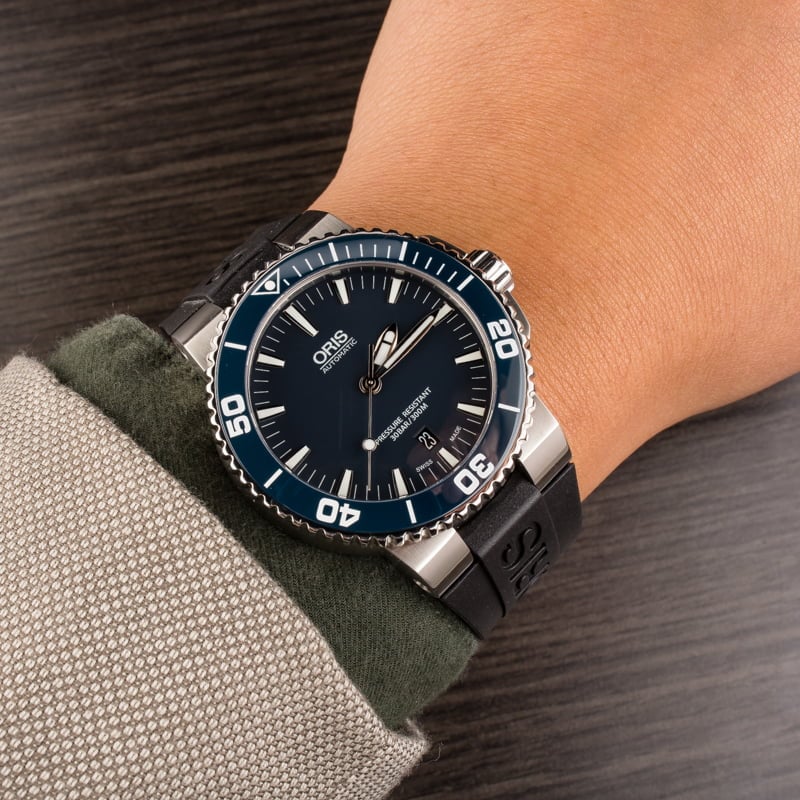 Oris Aquis Date Stainless Steel Blue Dial