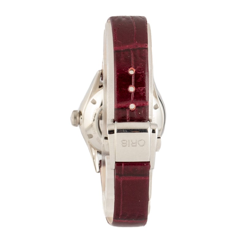 Oris Artelier Date Diamonds Bordeaux Leather Strap