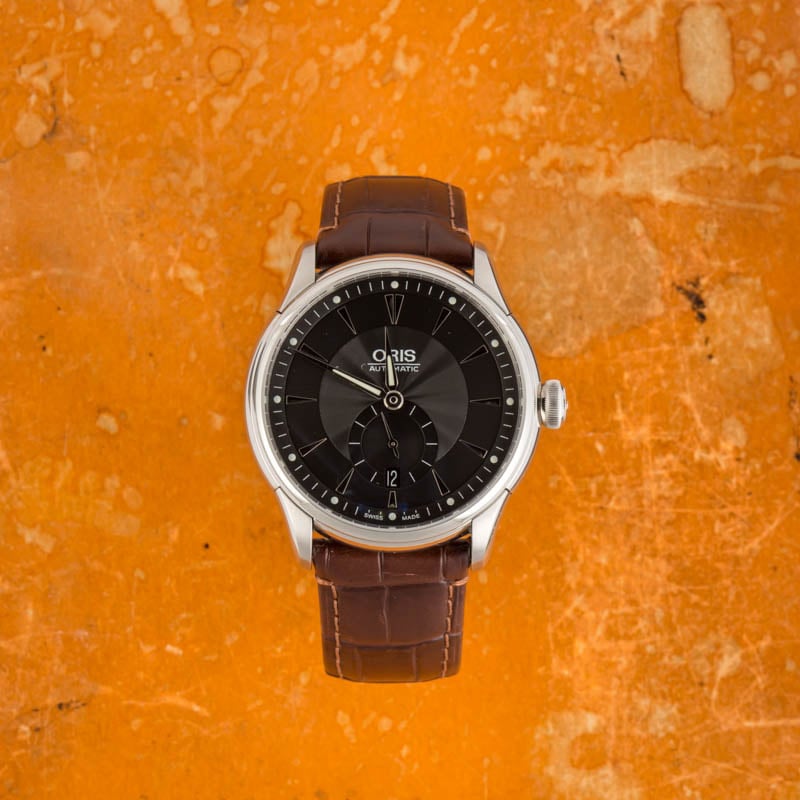 Oris Artelier Small Second Date Steel on Leather Strap
