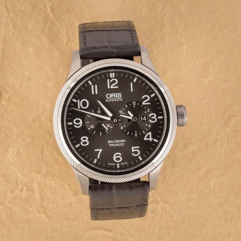 Oris Big Crown ProPilot WorldTimer Grey Dial & Leather Strap