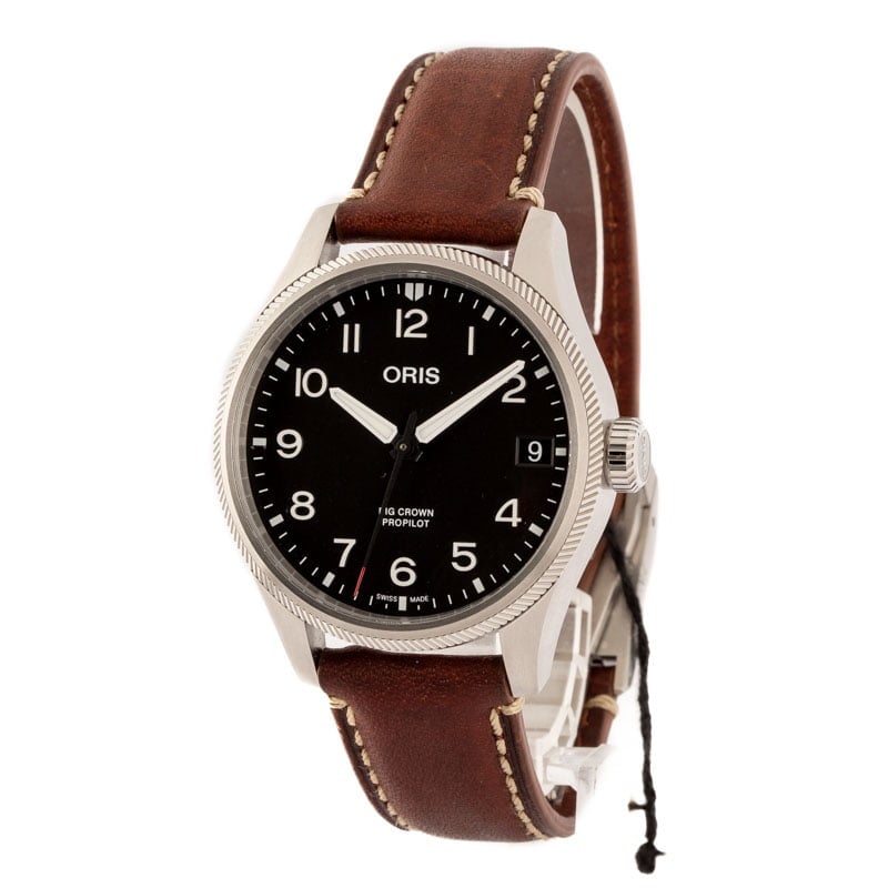 Oris Big Crown ProPilot Big Date Steel on Leather Strap