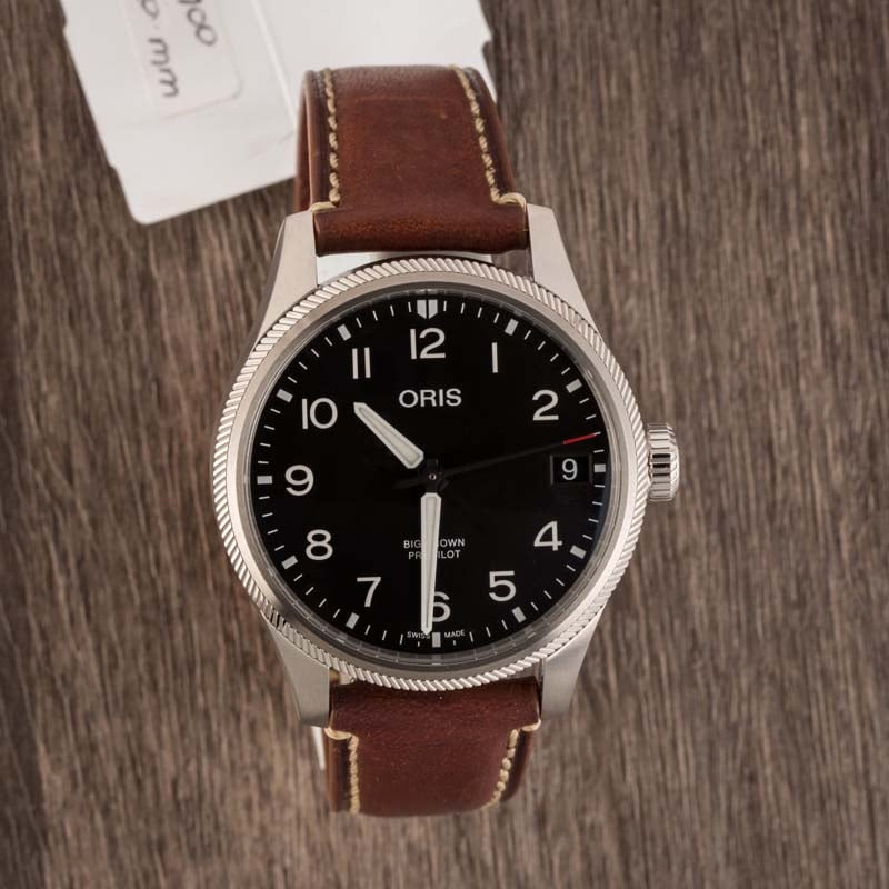 Oris Big Crown ProPilot Big Date Steel on Leather Strap