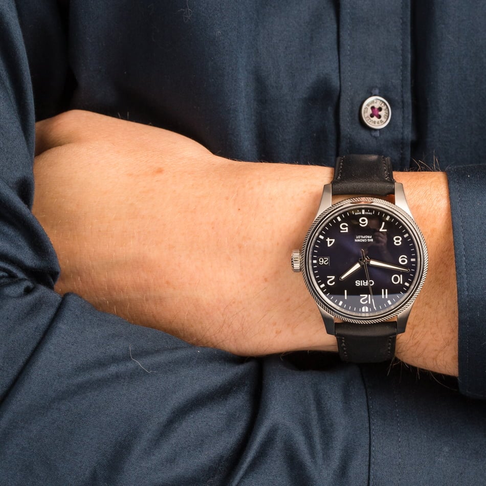 Oris Big Crown ProPilot Blue Dial & Black Leather Strap