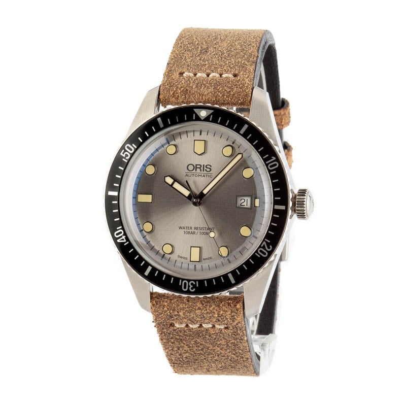 Oris Divers Sixty Five Stainless Steel on Leather Strap