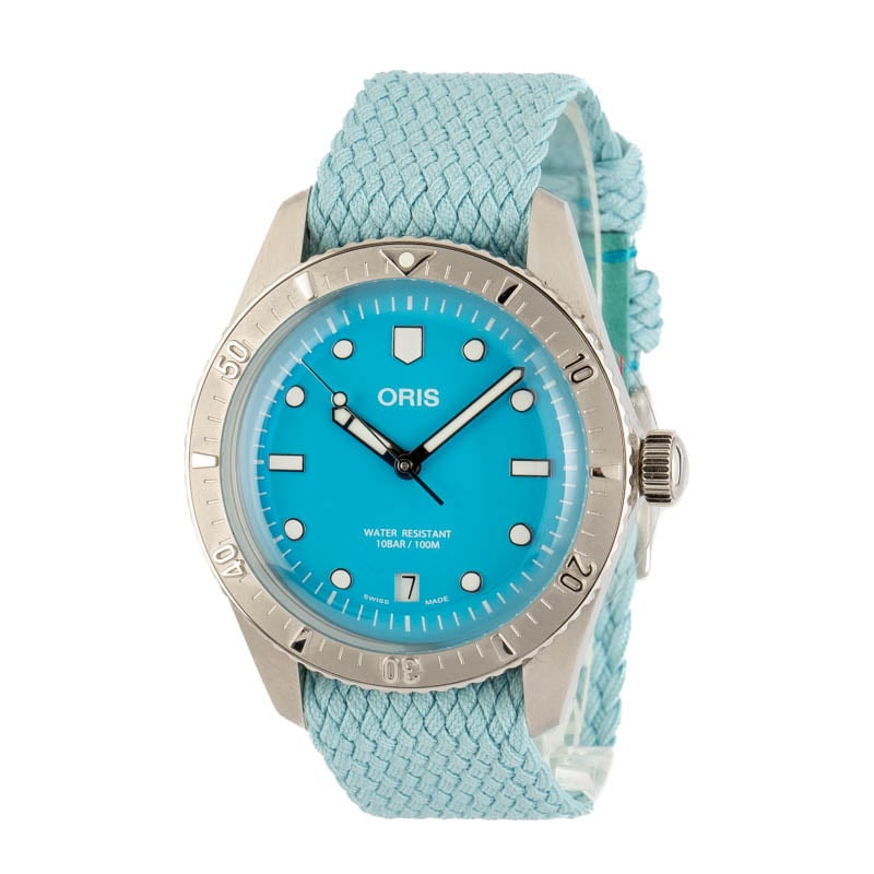 Oris Divers Sixty-Five Stainless Steel Cotton Candy Blue Dial