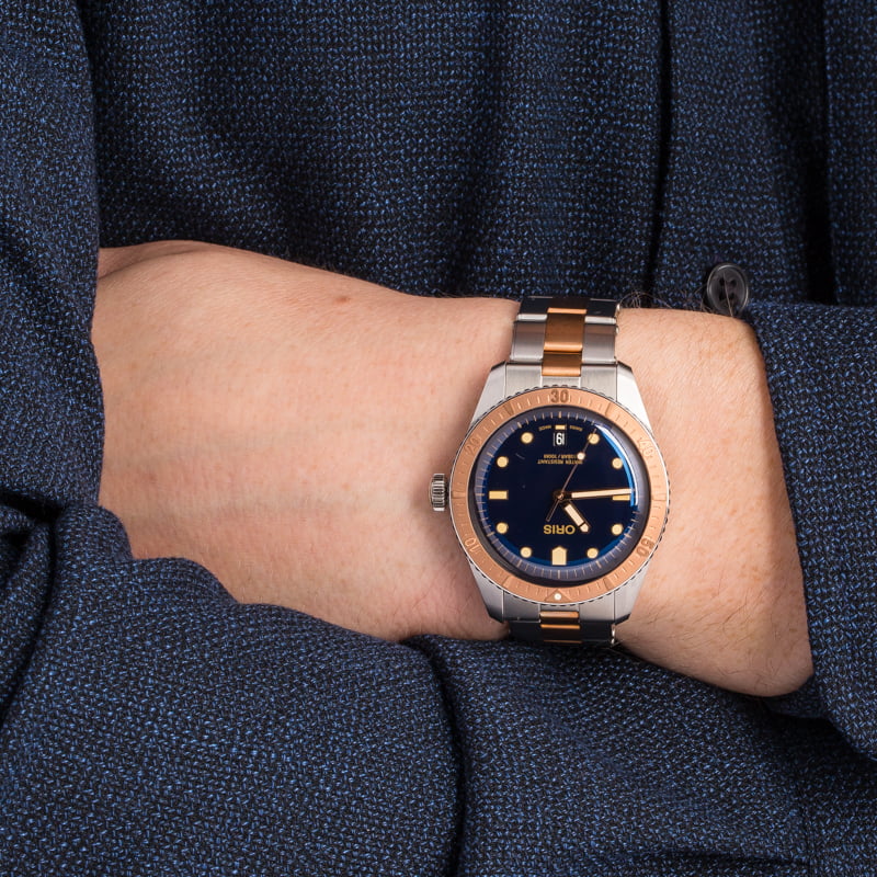 Oris Divers Steel & Bronze Blue Dial