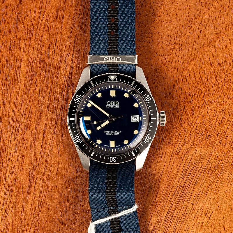 Oris Divers Sixty-Five Blue Textile Strap