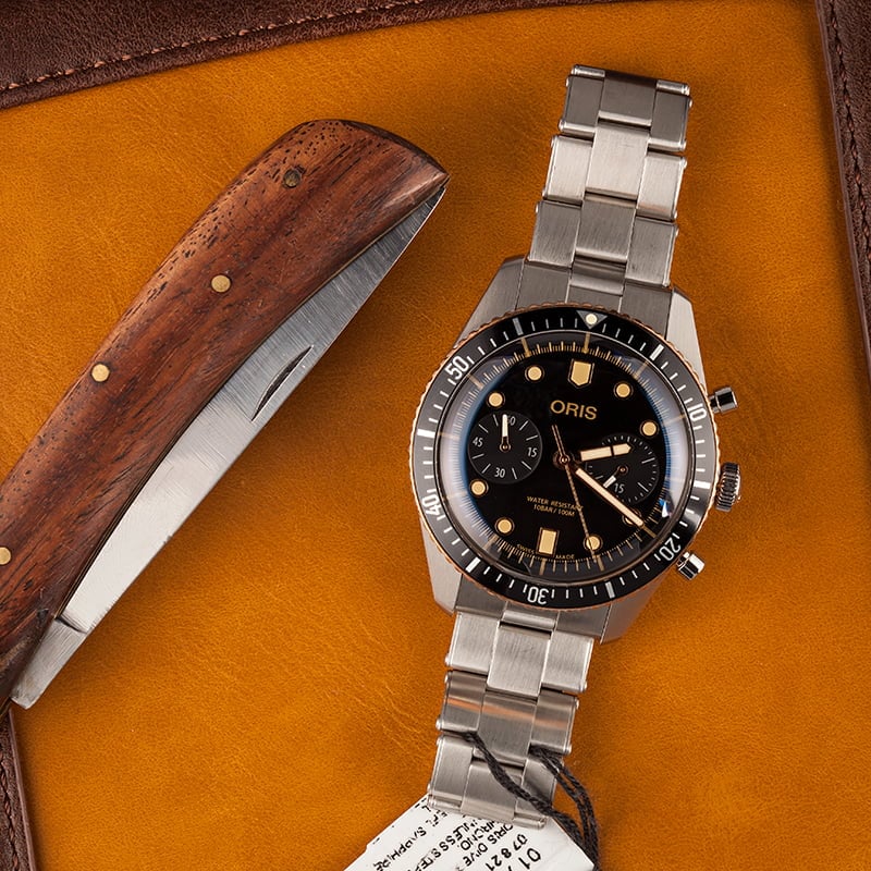 Oris Divers Sixty-Five Chronograph Steel & Bronze