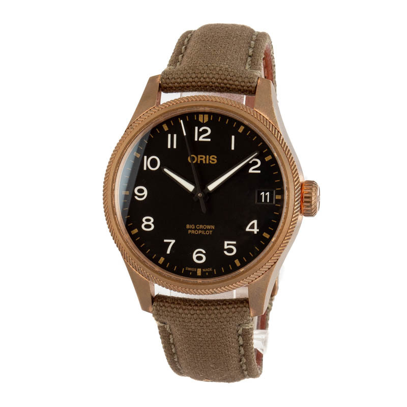 Oris Big Crown ProPilot Big Date Bronze Case & Olive Textile Strap