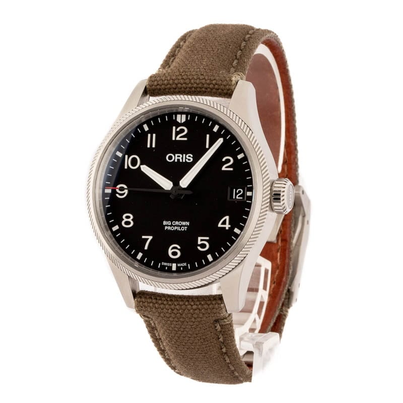 Oris Big Crown ProPilot Big Date Steel on Olive Strap