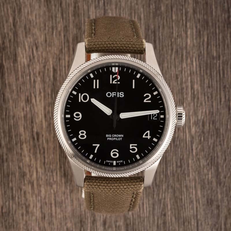 Oris Big Crown ProPilot Big Date Steel on Olive Strap