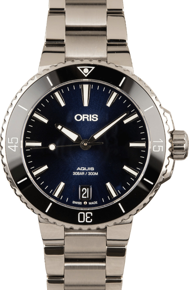 Oris Aquis Date Blue Dial Steel Watch