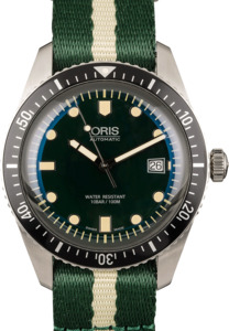 Oris Divers Sixty Five Green & Ivory Textile Strap
