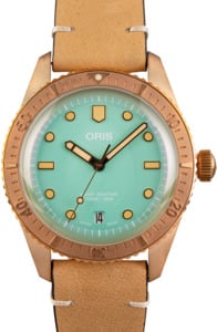 Oris Divers Sixty-Five Bronze Green Dial & Leather Strap
