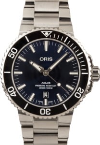 Oris Aquis 43.5MM Stainless Steel, Blue Dial Retail $2,400 (37% OFF)