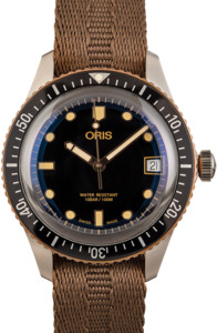 Oris Divers Sixty-Five Dark Brown Textile Strap