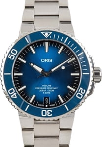 Oris Stainless Steel Aquis Date Calibre 400 Blue Dial