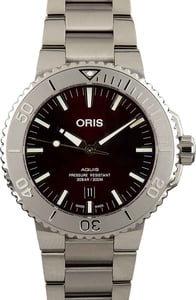 Mens Oris Aquis Date Red Dial