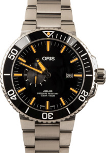 Mens Oris Aquis Small Second, Date Black Dial