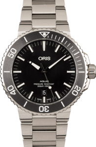 Oris Aquis Date Black Dial Steel Bracelet