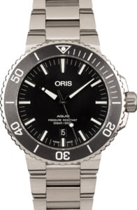 Oris Aquis Date Black Dial Steel Bracelet