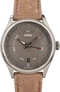 Oris Artelier Pointer Day Date Grey Dial & Leather Strap