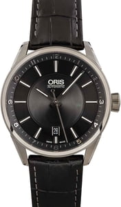 Oris Artix Date Black Dial & Leather Strap