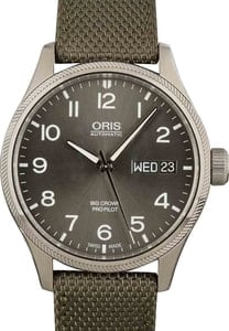 Mens Oris Big Crown ProPilot Big Day Date Steel on Fabric Strap