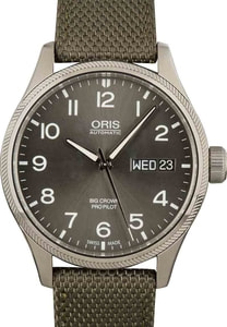 Oris Big Crown ProPilot Big Day Date Steel on Olive Textile Strap