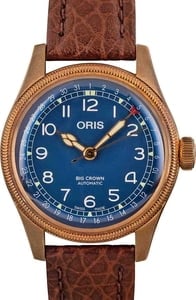 Oris Big Crown Bronze Pointer Date Blue Dial & Leather Strap