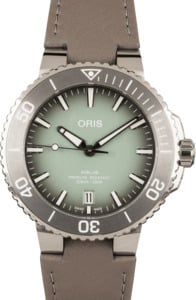 Oris Aquis Date Green Dial Leather Strap