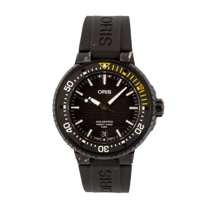 Oris AquisPro Date Black Rubber Strap