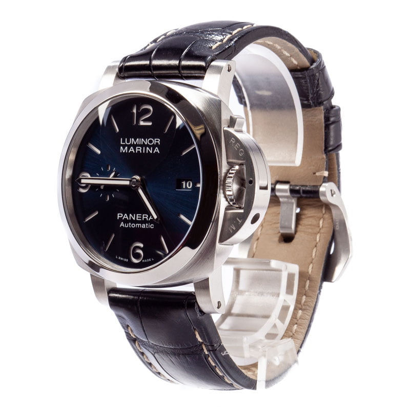 Pre-owned Panerai Luminor Marina Blue Dial