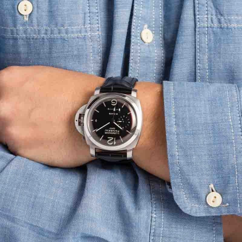 Panerai Luminor 1950 8 Days GMT Acciaio PAM00233 Black Dial