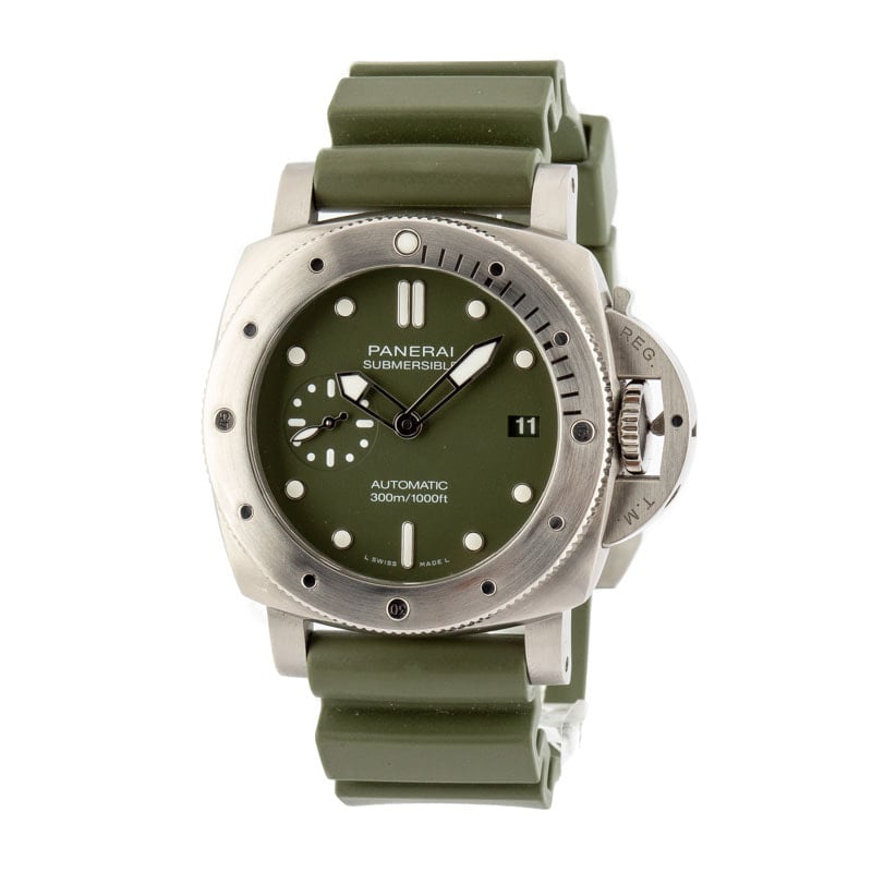 Panerai Submersible Verde Militare Stainless Steel