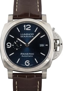 Pre-owned Panerai Luminor Marina PAM01313 Blue Dial