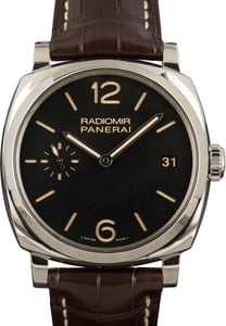 Panerai Radiomir 47MM Stainless Steel, Leather Strap Black Arabic Dial, B&P (2013)