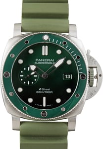 Pre-Owned Panerai Submersible Ref PAM01287 Green Dial