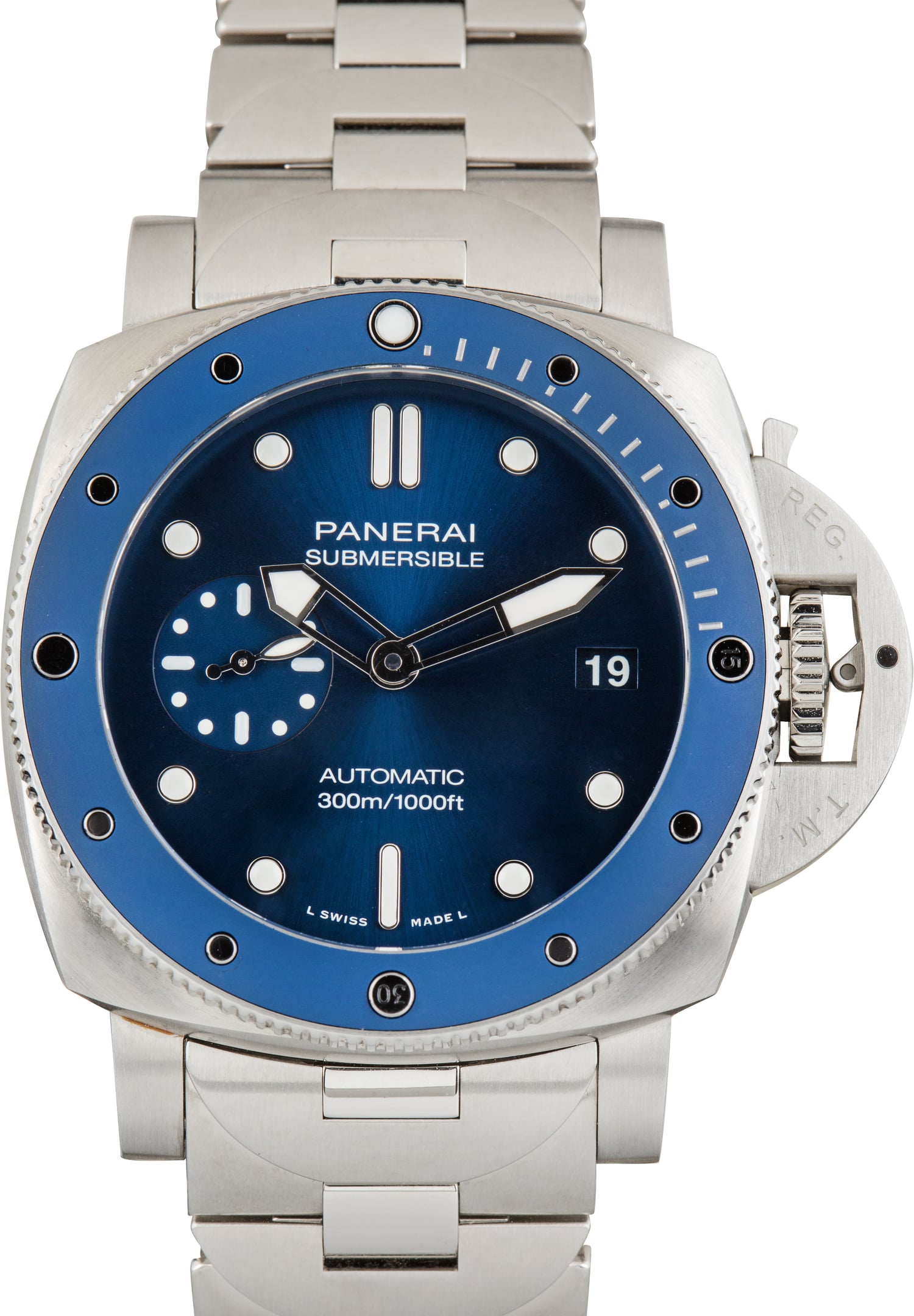 Pre-Owned Panerai Submersible Ref PAM02068 Blue Dial